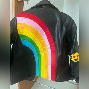 Like new - black leather jacket size 4